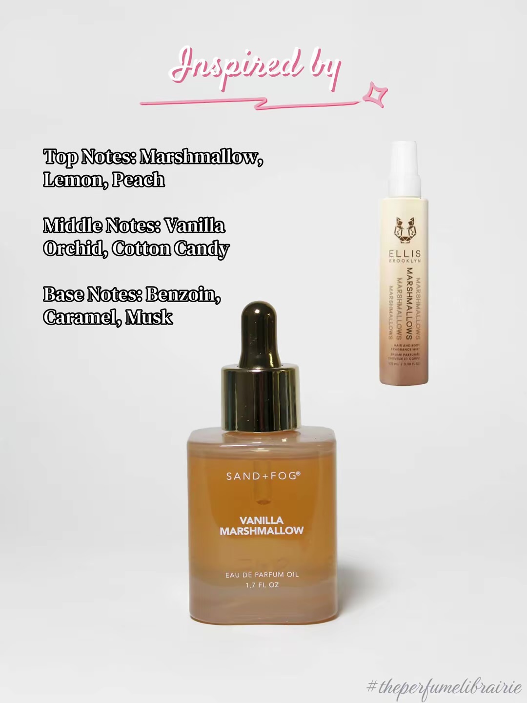 Sand + Fog Vanilla Marshmallow perfume oil inspired by Ellis Brooklyn MARSHMALLOWS